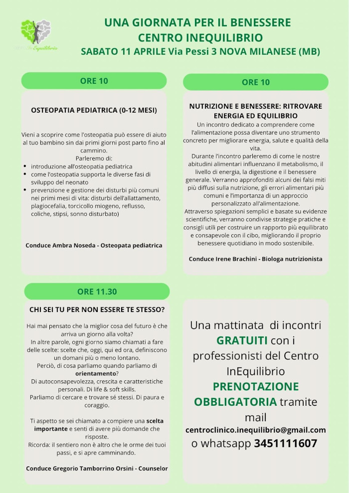 Giornata per il benessere 11 Aprile 2026